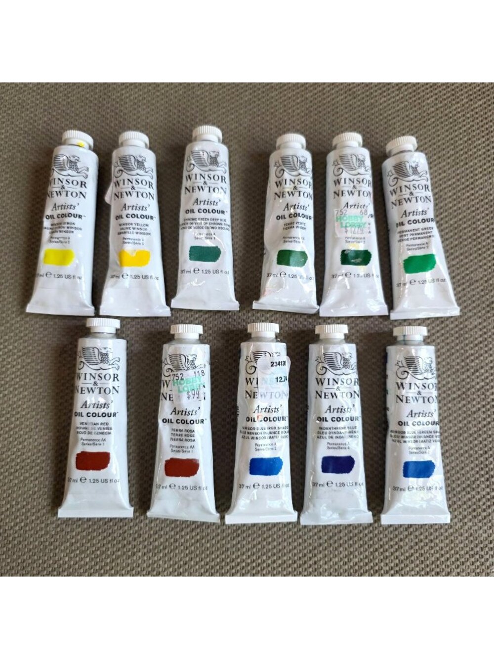 Winsor & Newton Artists Oil Colour Paint Set 11 Tubes 37ml Assorted Colors